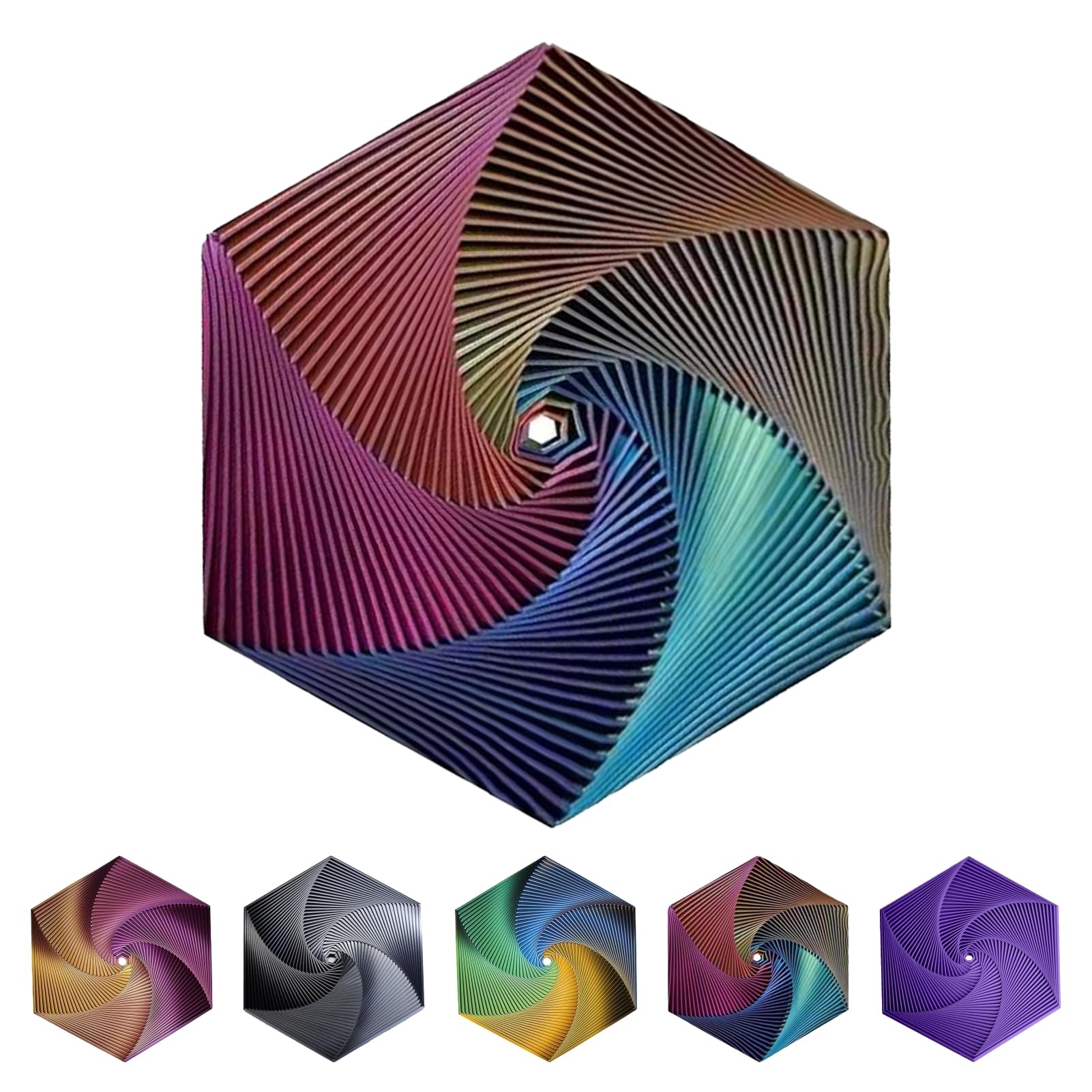 Photo 1 of 3D Printed Hexagon Fidget Toy, Infinity Cube Sensory Christmas Birthday Gifts for Adults, Desk Spinning Toy, Fractal Hexagon Spiral Visual Fingertip Toys for Stress Anxiety (5.75in)