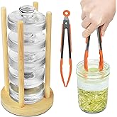 Artcome 5-Pack Glass Fermentation Weights with Easy Grip Handle and Unique Texture Design for Large Wide Mouth Mason Jars - P