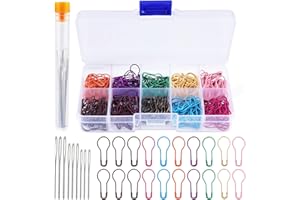 Kollase Stitch Markers, 300 pcs Crochet Markers, Metal Stitch Markers for Crocheting, Crochet Accessories and Supplies, Stitch Markers for Knitting and Crocheting, Safety Pins for Fabric and Paper