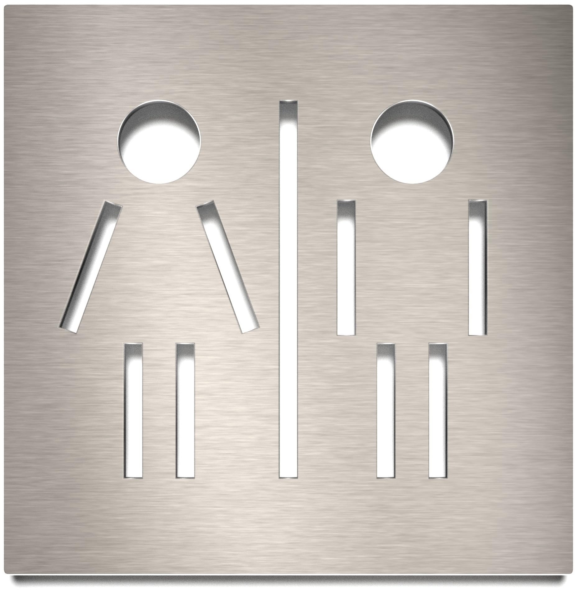 INOXSIGN Toilet Sign C05 ? Unisex Toilet Sign ? Self-Adhesive Stainless Steel Door Sign for Toilet and Bathroom ? Clear and Tool Installation ? Toilet Sign ? Made in Germany