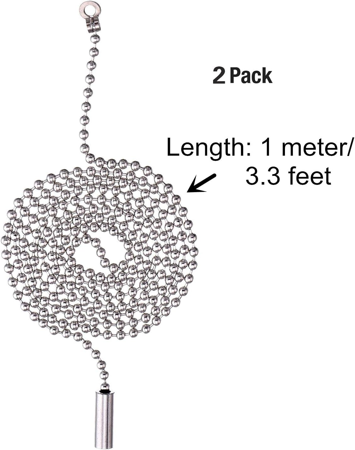 Beaded Pull Chain Extension with Connector for Ceiling Light Fan Chain