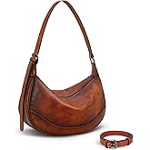 HESHE Crossbody Bags for Women Leather Purses Designer Shoulder Bag Vintage Handbags Hobo Crescent Bag