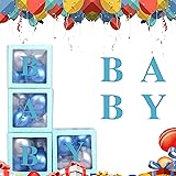 NW 1776 Balloons Box with 100 Colorful Balloons Baby Baptism Decorations (with BABY Letters) Balloon Box Birthday Parties, We