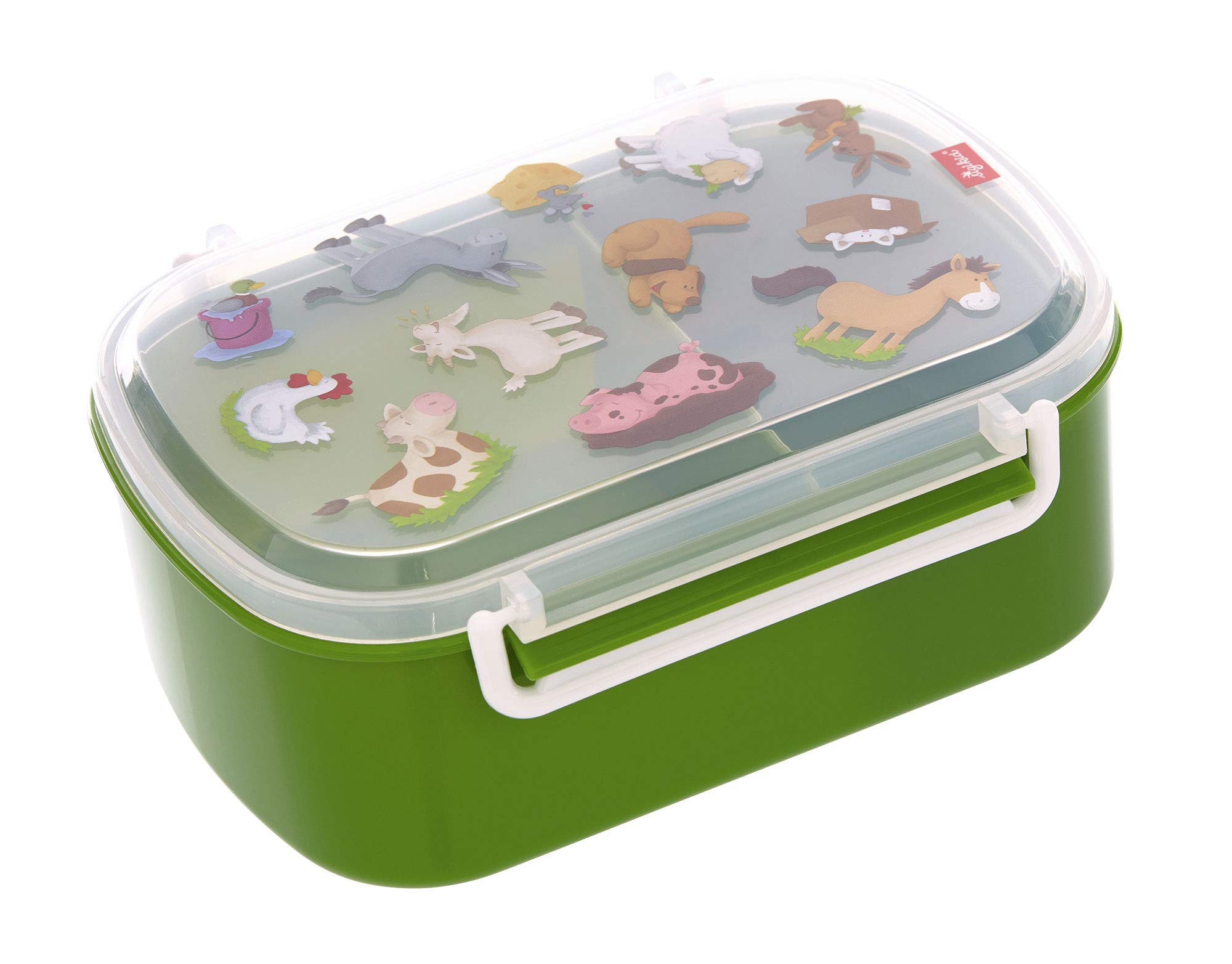Sigikid 25132 Sheep OnTour Lunch Box BPA-Free Girls and Boys Lunch Box Recommended from 2 Years Green