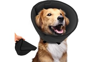 PETDREAM Soft Dog Cone US Patented for Large Medium Small Dog After Surgery, Comfy Elizabethan Dog Recovery Collar & Cone Alternative, Adjustable Protective Pet Neck Cone to Stop Licking Scratching Wound