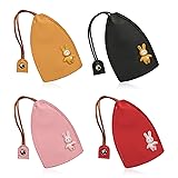 WisePoint Cute Key Fob Case 4PCS, PU Leather Car