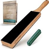 BeaverCraft Leather Strop for Knife Sharpening - Double-Sided Knife Strop &amp; Stropping Compound Kit - Honing Strop Block 14" for Woodcarving Tools, Chisel Knife Sharpening Kit Leather Sharpener LS6P1
