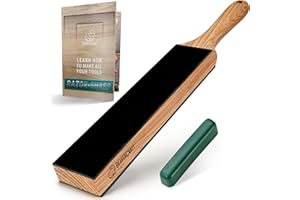 BeaverCraft Leather Strop for Knife Sharpening - Knife Strop Block with Polishing Compound Stropping Kit 14" - Knife Sharpene