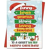 Mcduldul Christmas Cards for Sister | Best Sister Christmas Card from Brother| Funny Xmas Cards