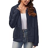 Misyula Style Womens Zip Up Hoodies with Pockets Fall Fashion Long Sleeve Oversized Casual Jacquard Hooded Sweatshirt Jackets