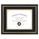 11x14 Diploma Frame Black with Gold Trim - Display