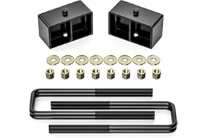 FLYCLE 3 inch Rear Lift Blocks Compatible with Chevy Silverado 1500 Sierra 1500, 3" Rear Leveling Kit for 1999-2024 Silverado 1500 Sierra 1500 with Extended Square U-Bolts