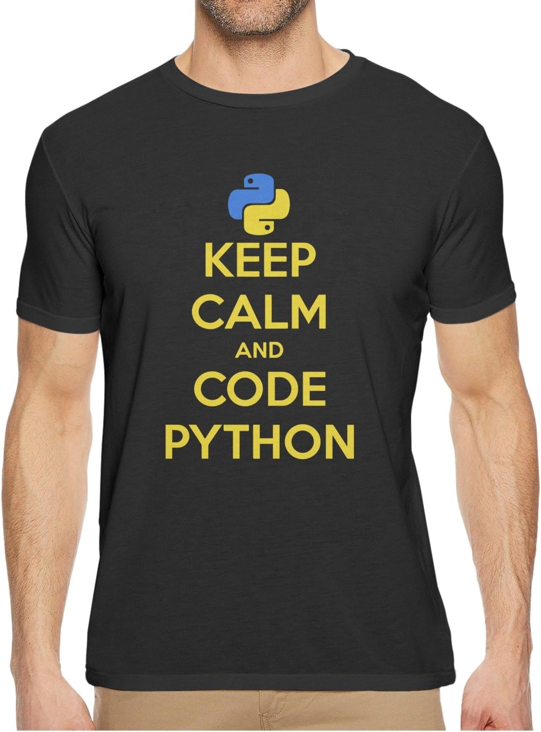 Qqppgg Keep Calm And Code Python Men Short Sleeve Breathable T-shirt