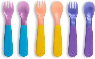 Munchkin Colour Reveal Toddler Utensils Set of 6 Colour Changing Spoons & forks