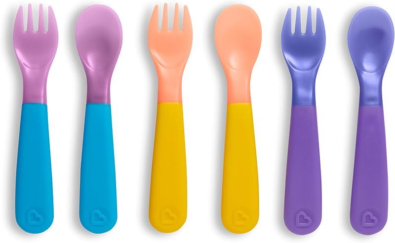 Munchkin Colour Reveal Toddler Utensils Set of 6 Colour Changing Spoons & forks