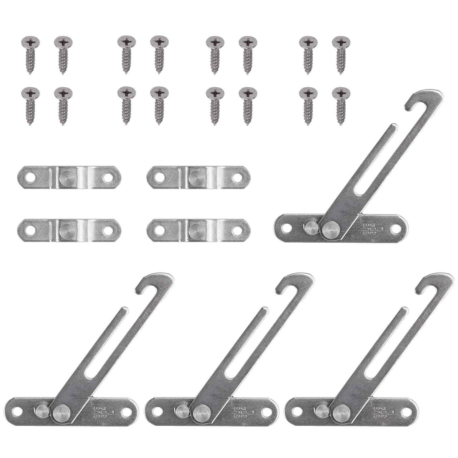 Window Restrictors Locks Kamtop 4PCS 304 Stainless Steel UPVC Window Restrictor Hooks Window Limit Locks Casement Window Restrictors Child Lock Restrictor Safety Catch for Left Handed Window