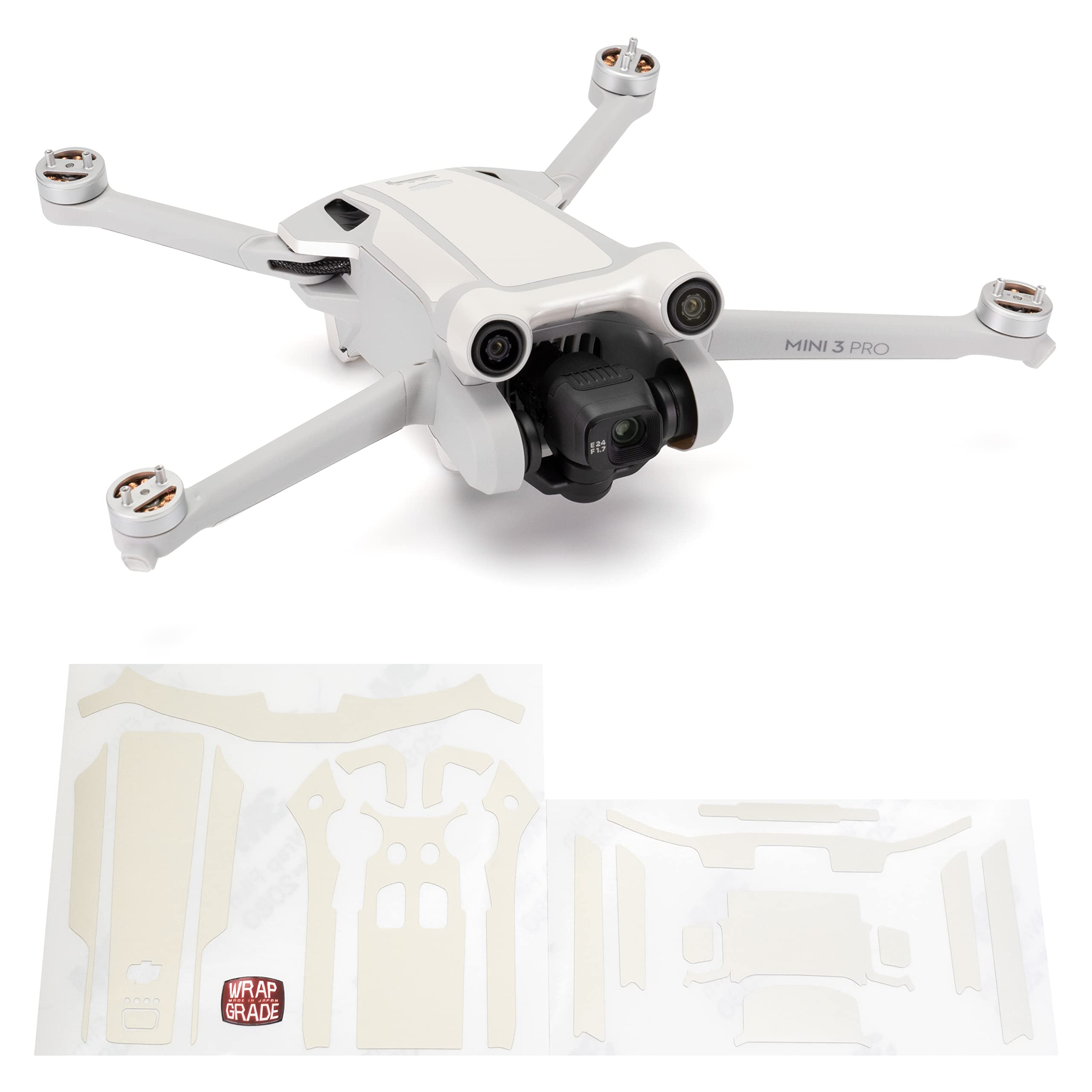 WRAPGRADE Skin Stickers compatible with DJI Mini 3 Pro | Accent Color (MADAGASCAR PEARL) — image 1