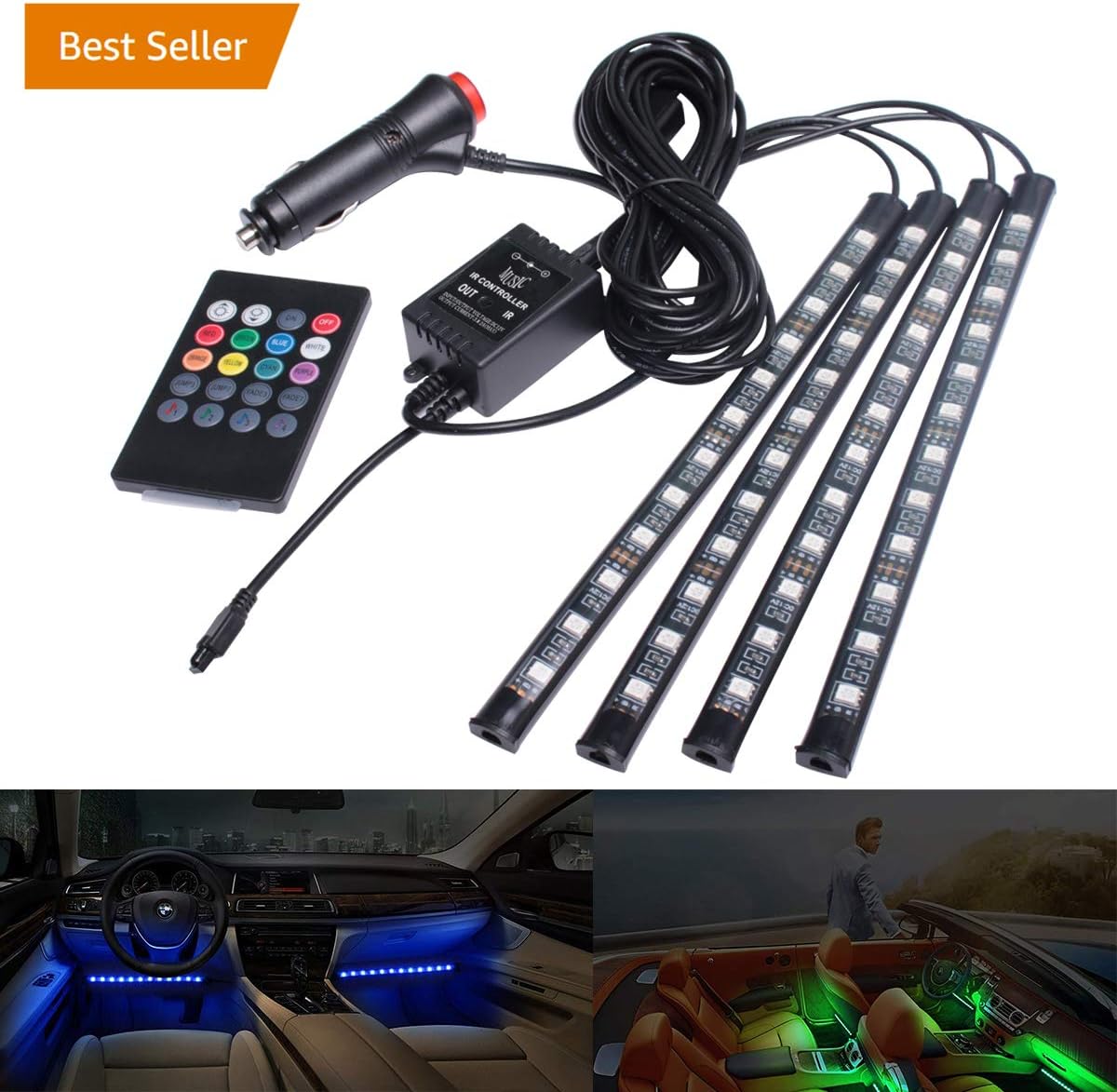 LED Strip Lights Car Interior Lights Footwell Lights Dimmable Ambient