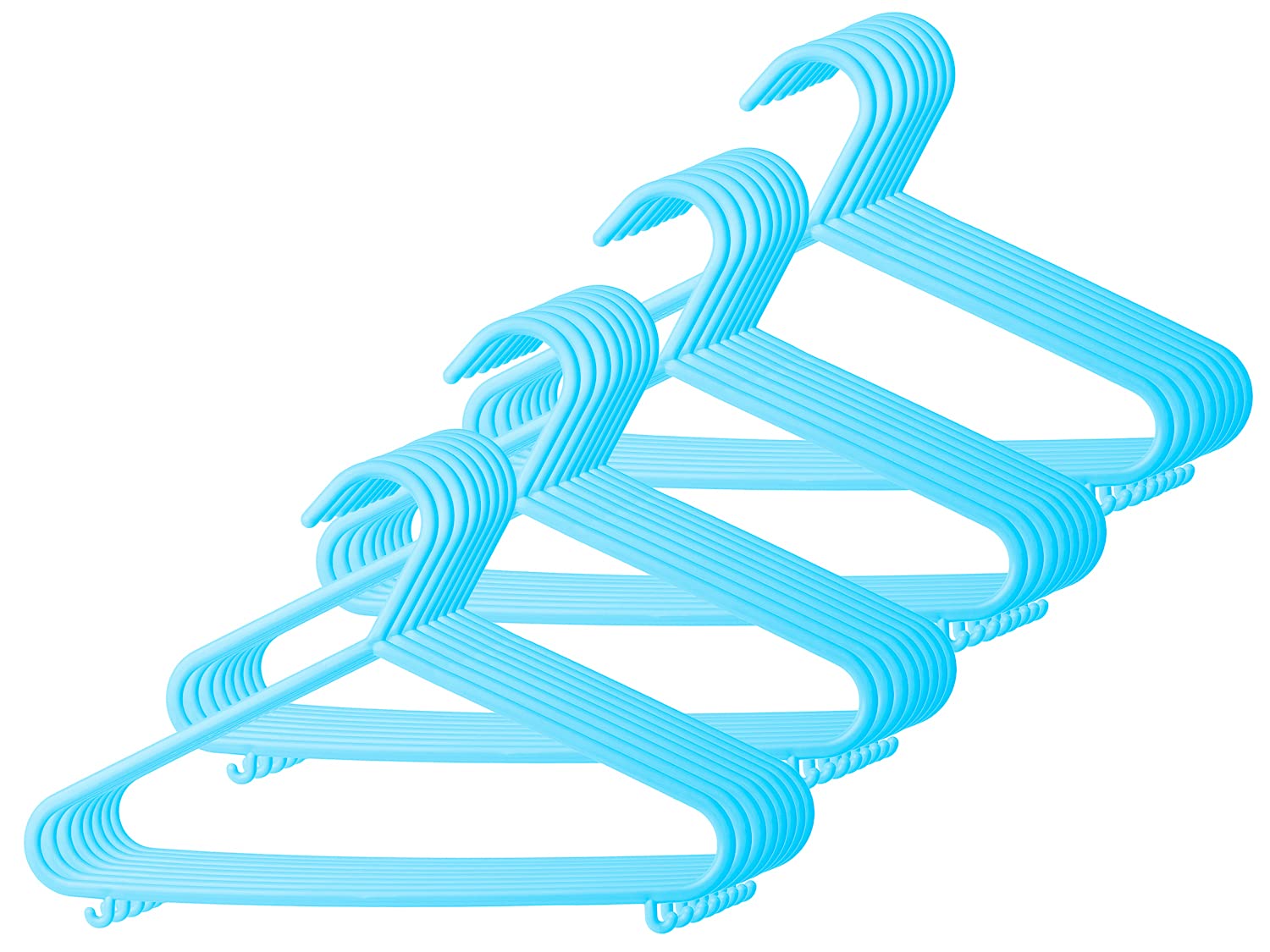 Bieco Children's Clothes Hangers 32 Pack Light Blue | Length Approx. 30cm | Baby Hangers | Plastic Clothes for Kids & Baby | Organiser for Wardrobe |
