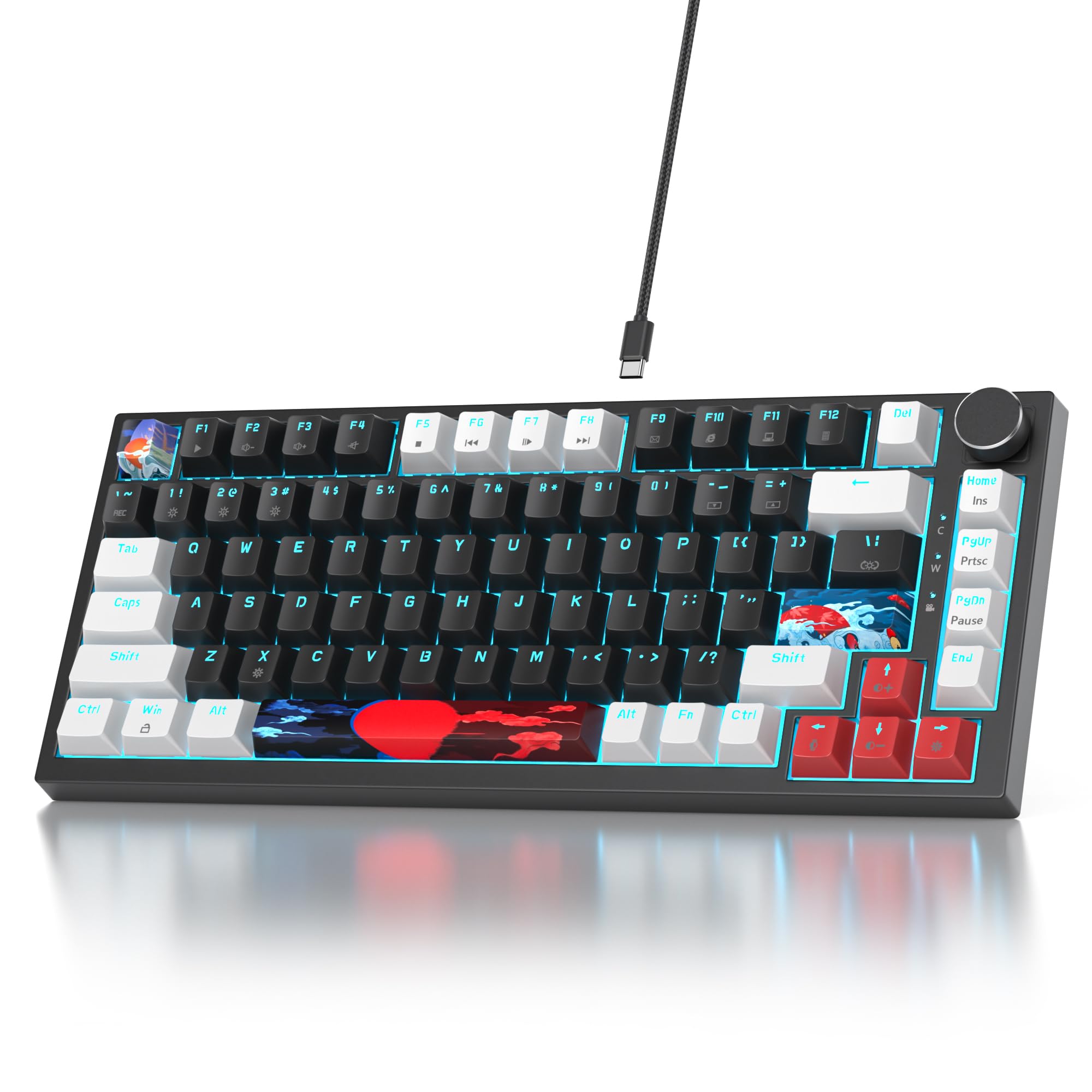 Mua 75% Mechanical Gaming Keyboard Gasket Mount Keyboard Wired Custom ...