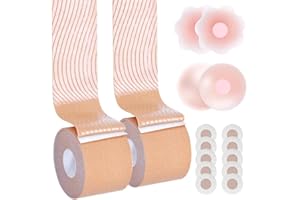 PEFETOWN Boob Tape, 2 Rolls, Boobtape Breast Lift Tape, Bob Tape Lift for Big Breast, Anti-Sagging Breast Tape for A-G Cup, B