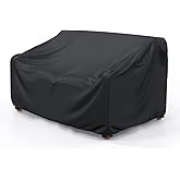 Heavy Duty Patio Sofa Cover Waterproof, Mrrihand 2-Seater Outdoor Sofa Loveseat Cover, Outdoor Patio Furniture Cover with Air Vent and Handles, 60" W×34" D×30" H, Black
