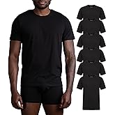 Skechers Men's Classic Fit Crew Neck Undershirts – Tag-Free, Lightweight, Moisture-Wicking Cotton Blend T-Shirts, 6 Pack Set