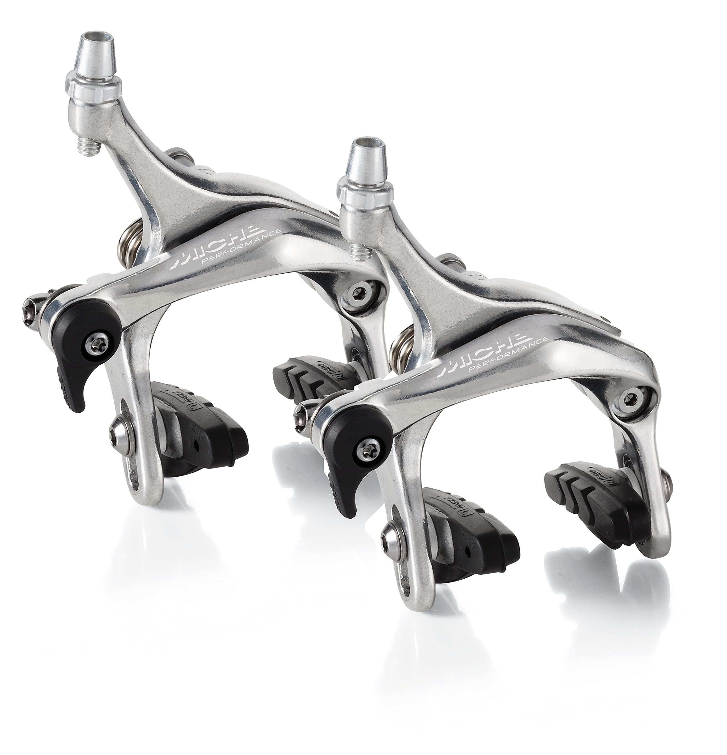 Miche Performance Front and Rear Road Bike Caliper Brake Set, 57mm Drop, Silver