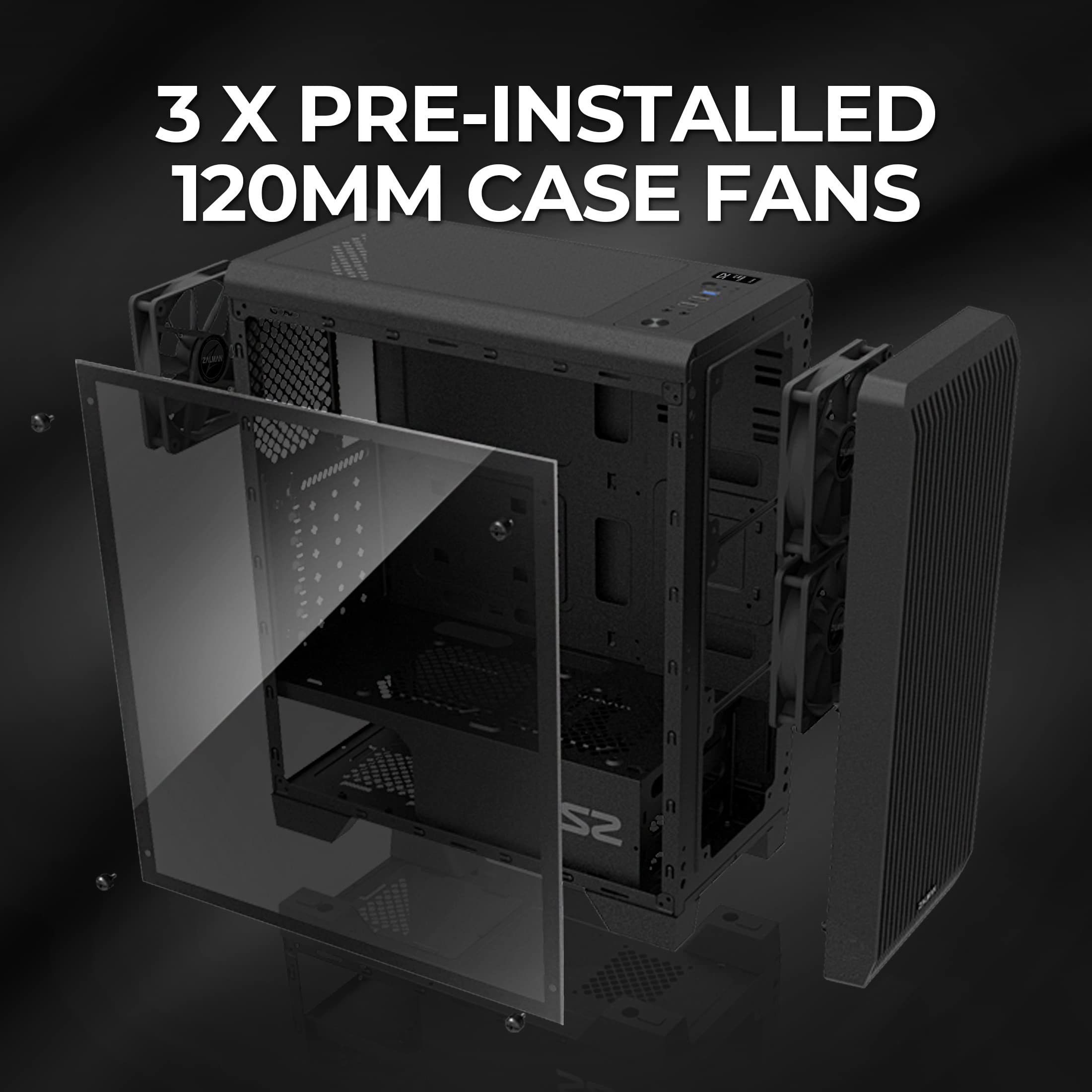 Zalman S2 TG ATX Mid Tower Computer PC Case Mesh Front Panel
