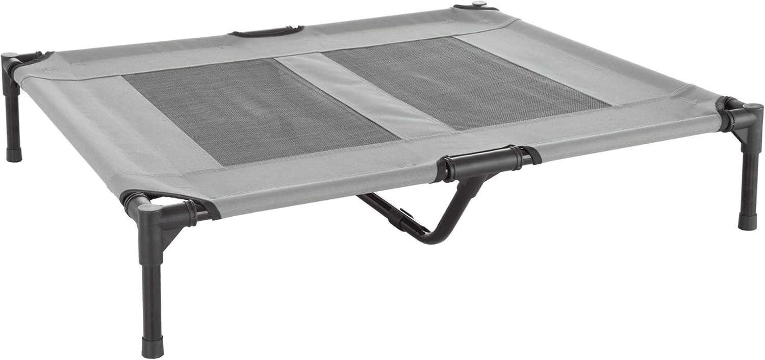 PETMAKER Elevated Pet Bed-Portable Raised Cot-Style Bed W/Non-Slip Feet, 36”x 29.75”x 7” for Dogs, Cats, and Small Pets-Indoor/Outdoor Use (Gray) : Pet Supplies