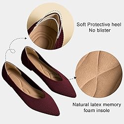 TINGRISE Women's Flats Shoes Pointed Toe Knit