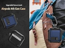 Olytop for Airpods 4 Case with Lock Clip, Rugged
