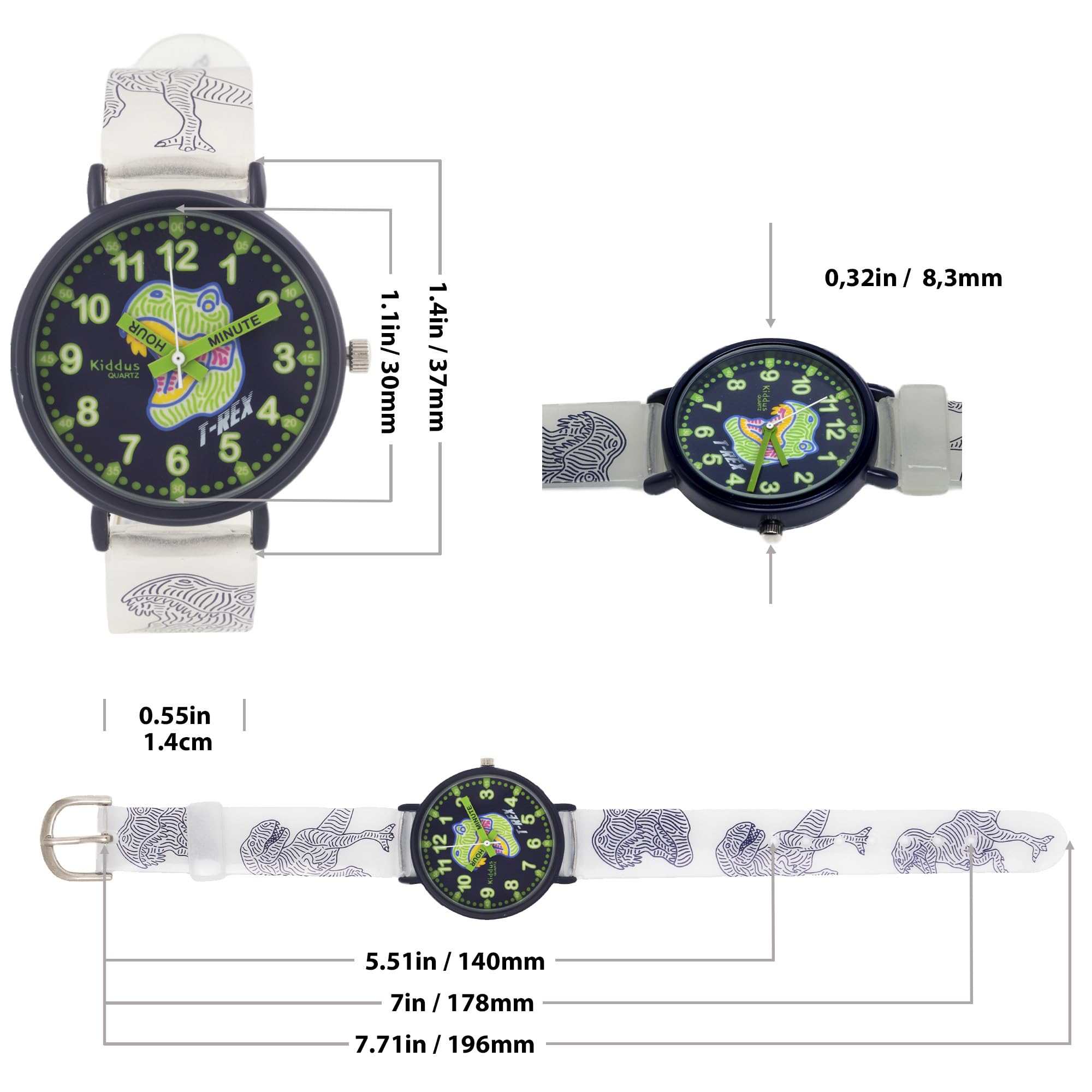 Kiddus Educational Watch for Boys. Children Watch to Learn Time. Analogue First Watch for Kids from 5 Years Old. Time Teacher Exercices Included