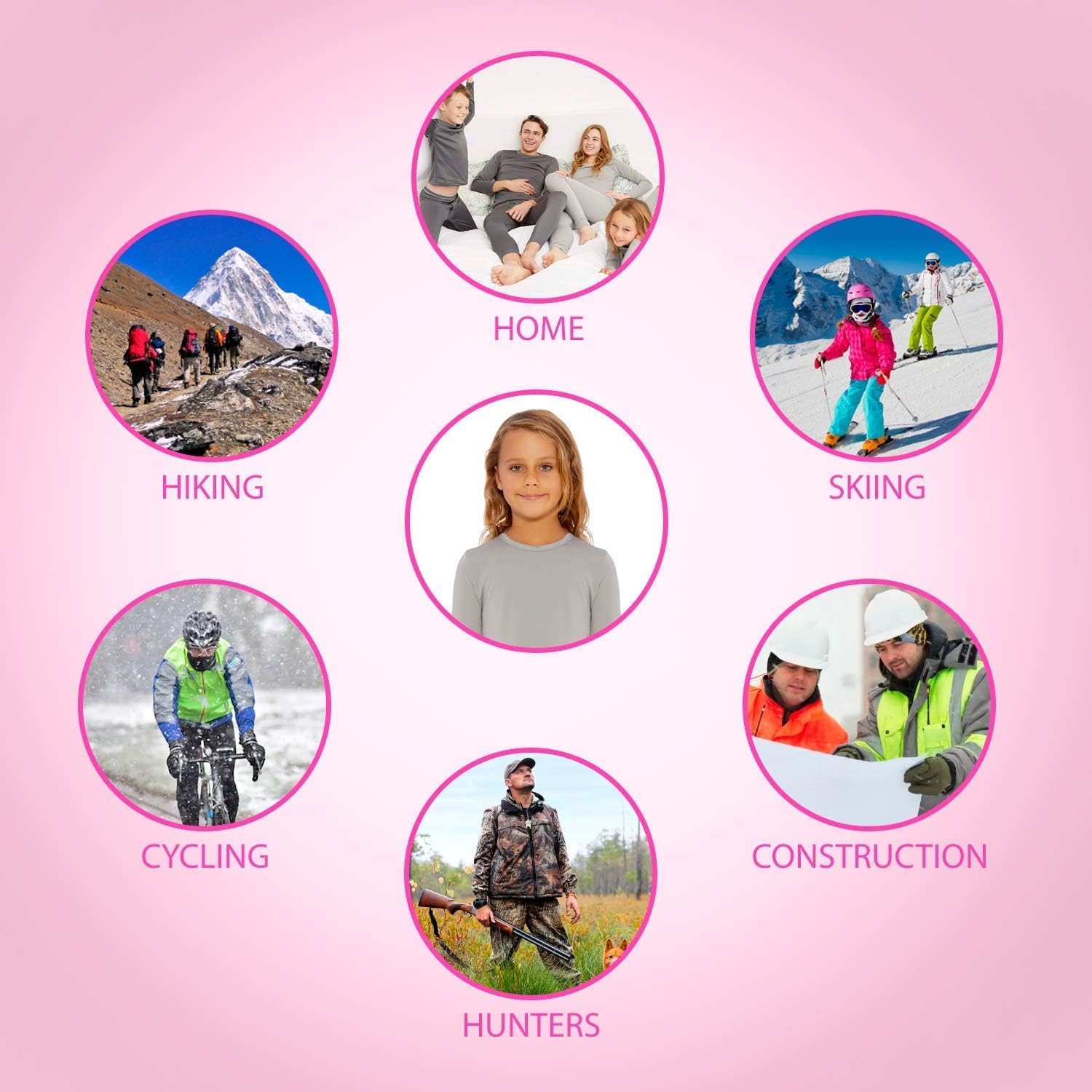 Rocky Thermal Underwear for Girls Fleece Lined Thermals Kids Base Layer Long John Set: Clothing