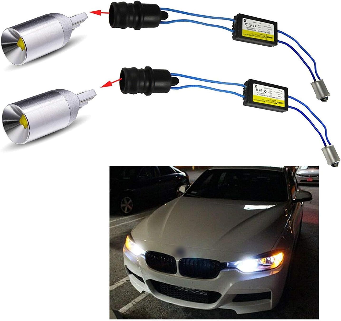 Xotic Tech 2X 6000K Xenon White CANBus Error Free LED