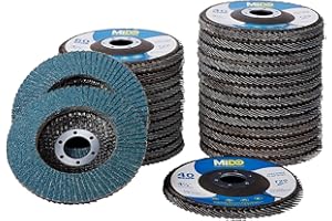 MIDO PROFESSIONAL ABRASIVE Flap Disc 25 Pack Angle Grinder Sanding Disc 40/60/80/120 Grit Grinding Wheel 4.5" x 7/8" Type 29