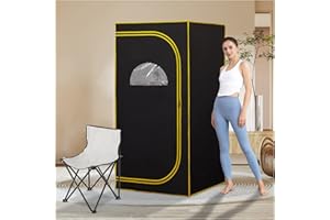 amocane Portable Infrared Sauna for Home, Full Size Personal Sauna Spa for Relaxation, Dry Heart Sauna Tent with Heating Foot Pad & Fortable Chair (L 31.5" x H 31.5" x H 62.9")