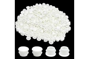 EASYEAH 1/4"(6mm) Plastic Hole Plugs, Flush Type Panel Snap in Locking Door Screw Shelf Hole Plug, Round Drilling Hole Cover Cabinet Furniture Cupboard Shelves Pipe Insert End Caps, 60PCS White