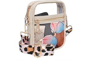 Vangue Clear Bag Stadium Approved, Clear Crossbody Purse for Women with Adjustable Strap for Sports Concert