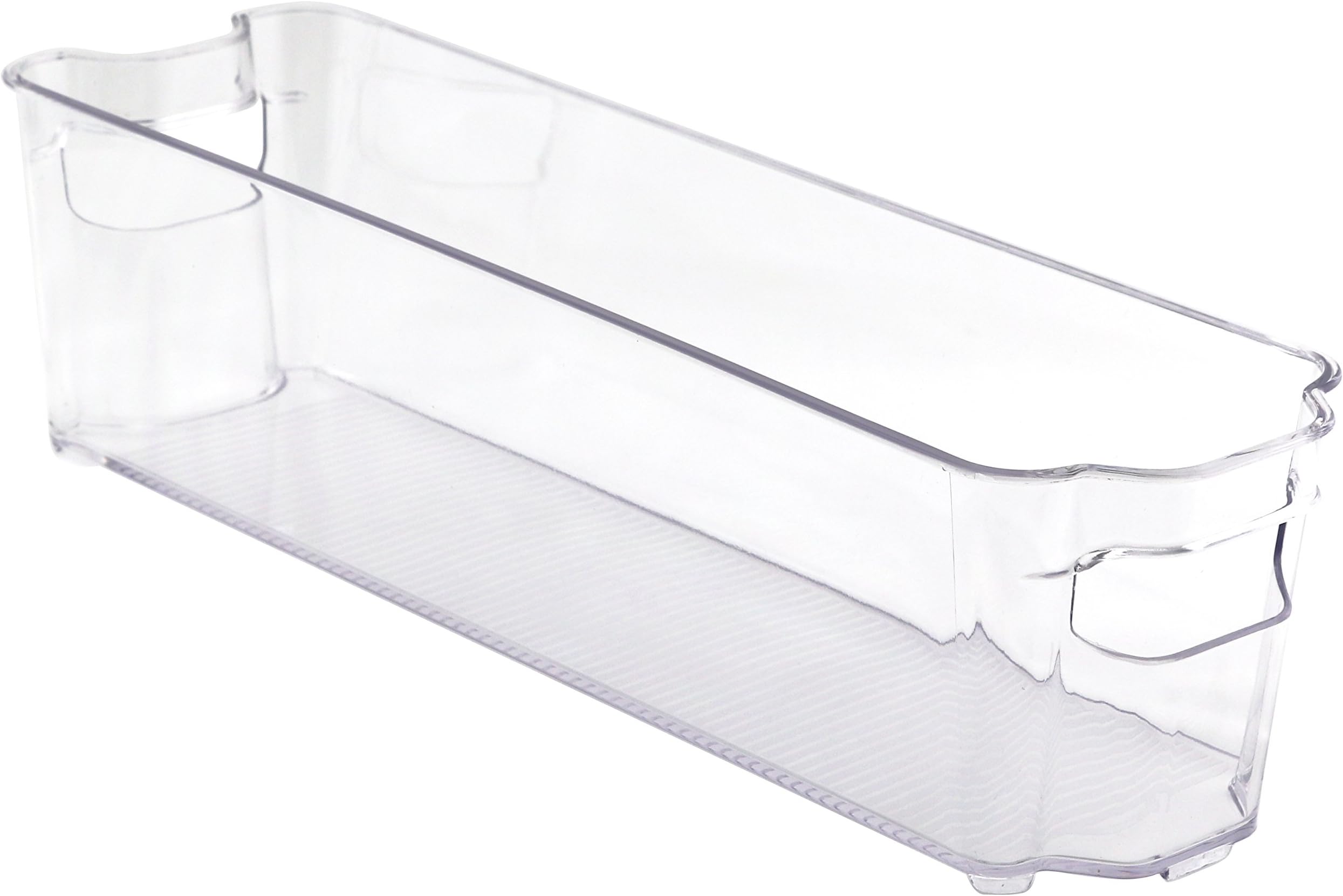 WholeMarket Fridge and Freezer Bin for Kitchen Storage & Organization, 14.6” deep x 4.3” wide x 3.9” tall, Clear
