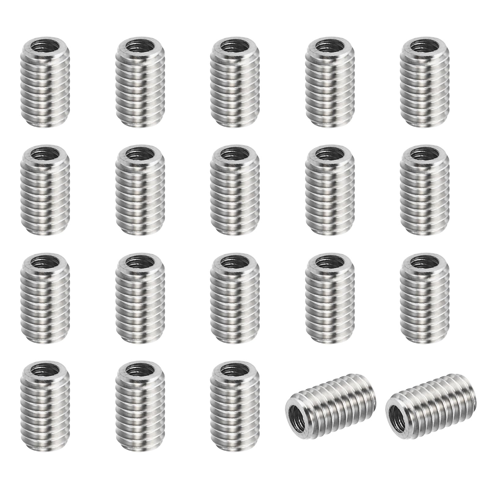 PATIKIL 304 Stainless Steel Thread Adapters Sleeve Reducing Nut, 20 Pcs M5x0.8 Male to M3x0.5 Female Repair Insert Nut Screw Reducer 8mm