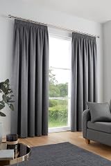 Fusion Galaxy Pair of Dim-out Pencil Pleat Curtains Charcoal 90x72 view 2