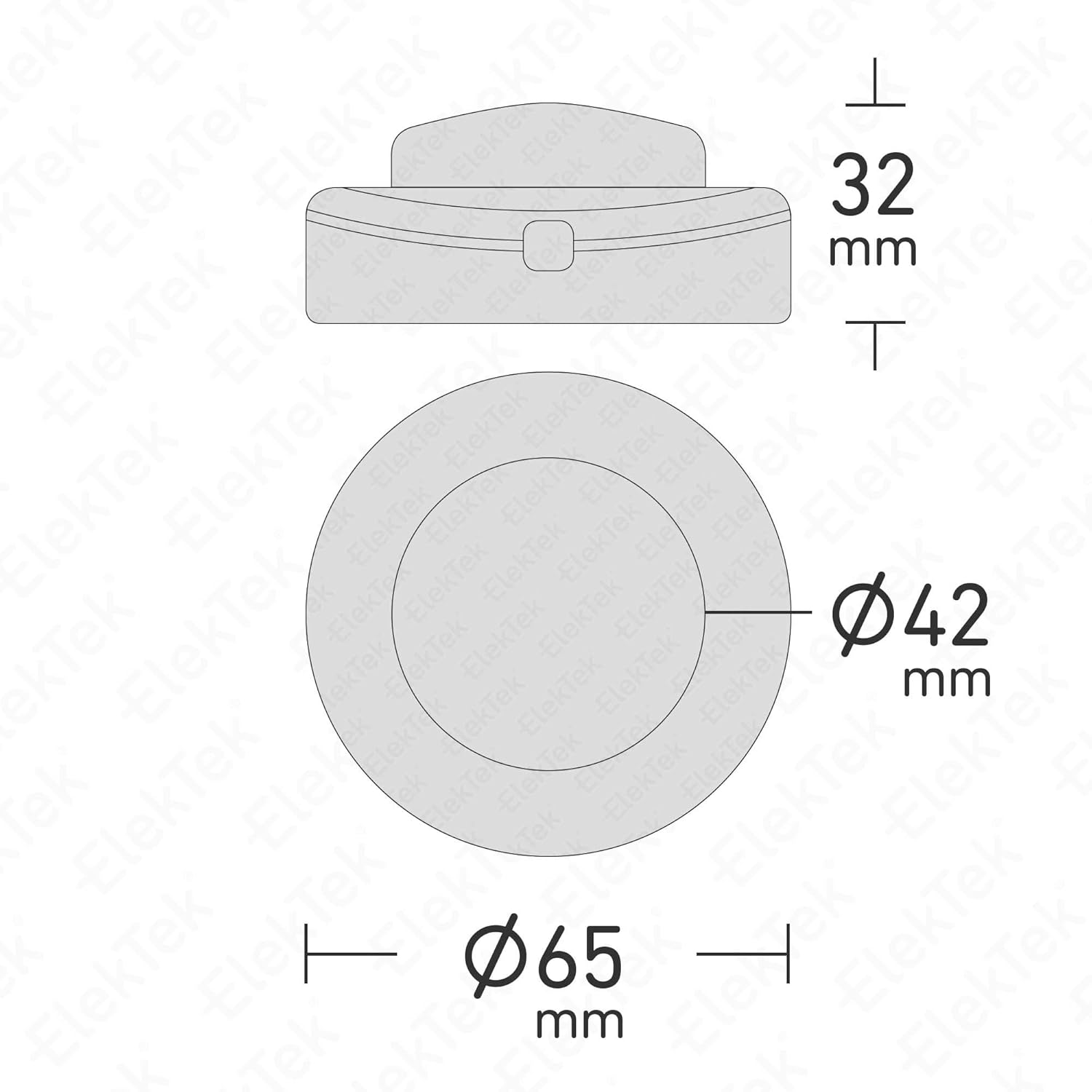 ElekTek Black Lamp Light Push Button In Line Switch, 65mm Diameter, Foot or Hand Operated Press Switch, for 2 or 3 Core Flex - Image 4