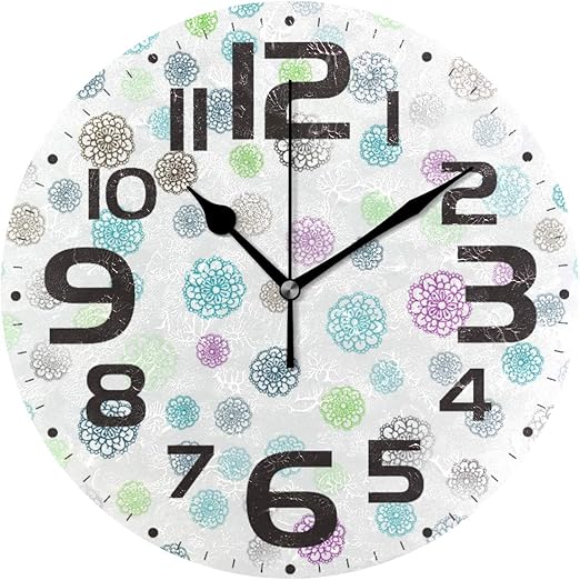 Amazon Com Hulkbidbn Kitchen Clock Big Circular Color Decorative Wall Clock Non Ticking Silent Outdoor Patio Clock For Home Home Kitchen