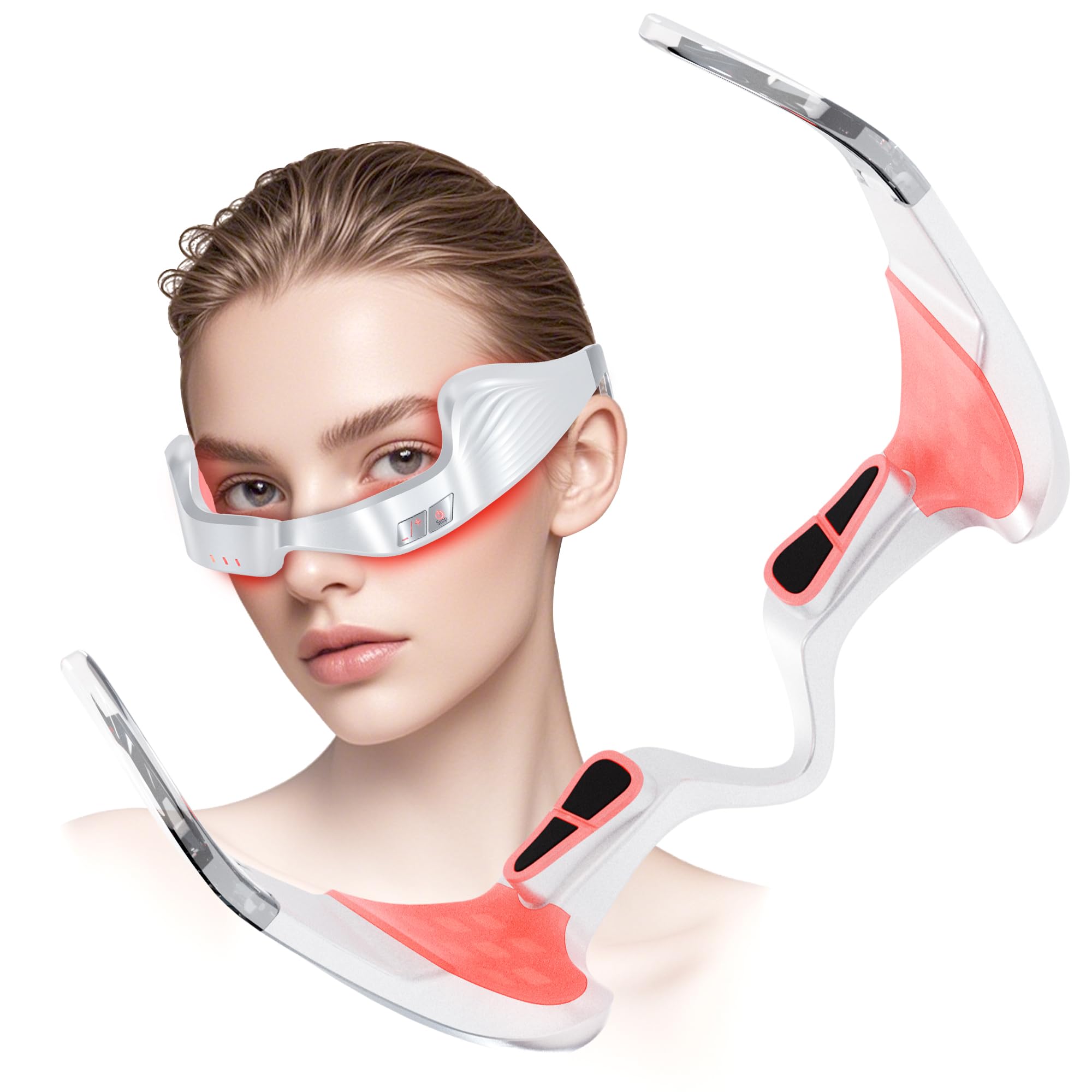Photo 1 of Under Eye Red Light Therapy Nutra Light Red Light Glasses, Red 650nm Under Eye Red Light Therapy Glasses to Reduce Dark Circles, Eye Bags, Puffiness, Wrinkles, and Relieve Eye Fatigue