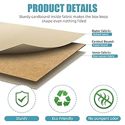 Bagnizer Linen Fabric Foldable Storage Cube Bin