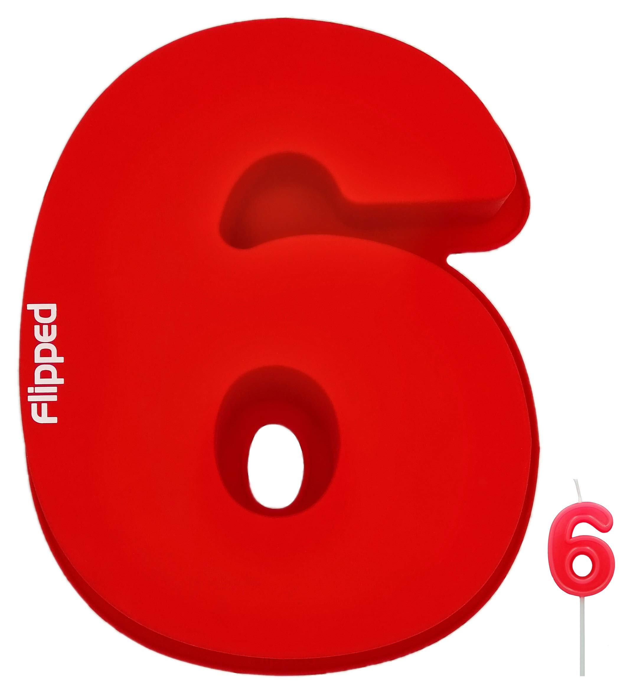flipped Extra Large Silicone Number 6/9 Cake Tin Mould | Free Candles | 0 1 2 3 4 5 6 7 8 9 | 6th 9th Birthday Anniversary | 32cm