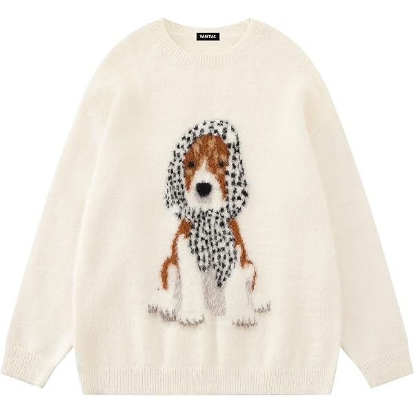 Aelfric Eden Graphic Sweater Cute Dog Sweaters Vintage Oversized