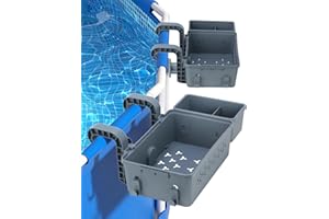 AUSSNICE 2 Pack Poolside Storage Basket, Above Ground Pool Accessories, Swimming Pool Storage Basket with Pool Cup Holder, Poolside Storage to Organize Towel Beverages Toy for Most Frame Above Ground Pools