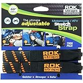 ROK Straps ROK-10031 Black/Orange 18" - 60" Motorcycle/ATV Adjustable Stretch Strap
